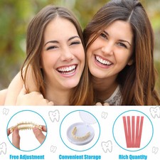 Dentures Fake Teeth DIY Kit Temporary Fake Teeth Top Bottom Homemade Dentures US
