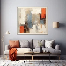 abstract oil painting hand painted on canvas Minimalist Living Room Home Grey