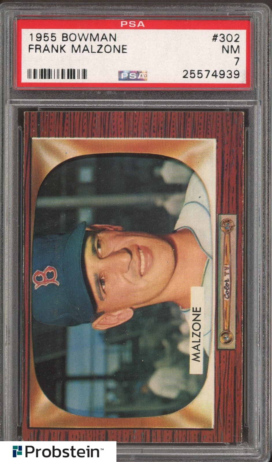 1955 Bowman #302 Frank Malzone Boston Red Sox PSA 7 NM