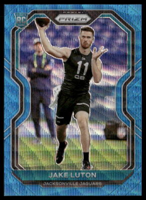Jake Luton 2020 Panini Prizm Prizm Blue Wave #354 #/199 - Jacksonville Jaguars