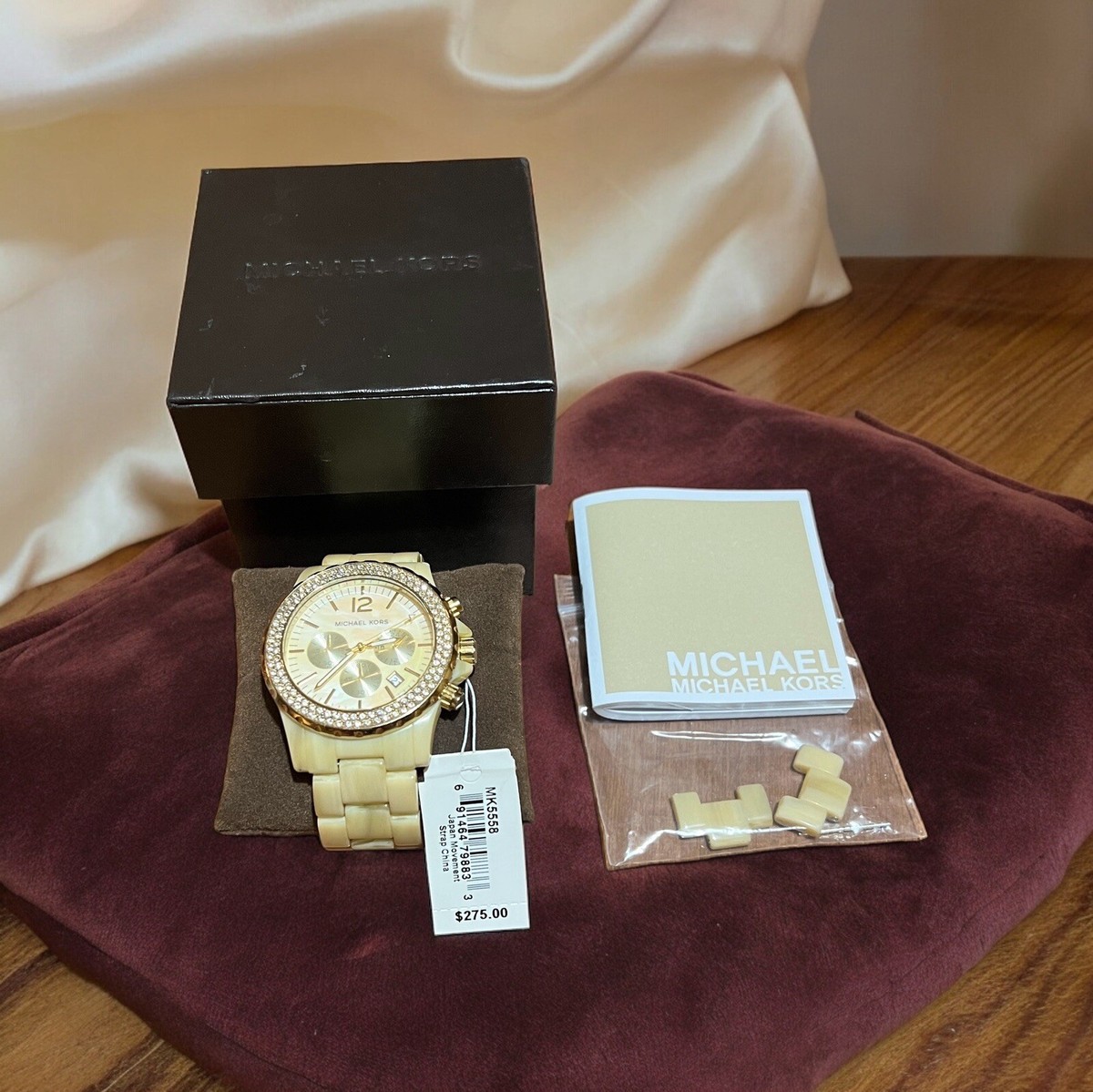 Michael Kors MK-5558 Madison Beige Mother of Pearl Chronograph Date Dial… Michael Kors MK-5558 Madison Beige Mother of Pearl  main image 3