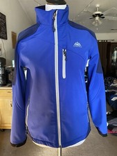 SNOZU Boys L 14/16 Black Blue Performance Outdoor Zip Jacket Coat Snow Skii