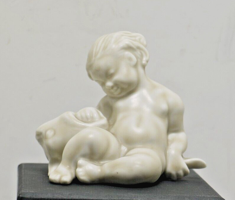 Danish Porcelain  Sea Child with Fish / Signed / antique