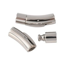 Stainless Steel Bayonet Snap in clasp 6mm hole 30X8mm column tarnish resistant
