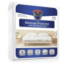 All-in-One Bed Bug Blocker Water Resistant Zippered Mattress Protector, Twin