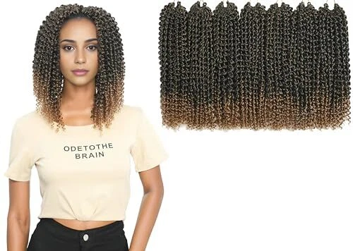 Passion Twist Hair 12 Inch 7 Packs Water Wave Crochet Passion 1B/27 12inch Hair - Picture 2 of 7