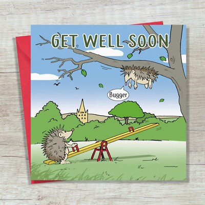Karte Get Well Soon lustiger Igel Bugger - lustige Get Well Karte - Männer Frauen