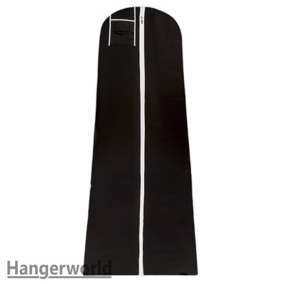 Hangerworld Funda para Vestido de Novia 183cm Negro Transpirable para Vestidos Largos