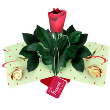 Pop Up Red Rose To My Fiancee Greeting Card Valentine's, Birthday, Any Occasion