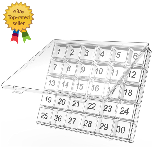 Monthly Pill Organizer Once a Day - 30 Day Pill Organizer Box  Easy to Open....
