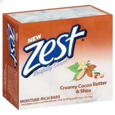 Zestfully Clean Creamy Cocoa Butter Shea Soap Pack of 6 Bars 3.2 Ounce