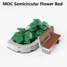 MOC PDF Paper Instructions Custom Street View Semicircle Flower Bed Garden Park