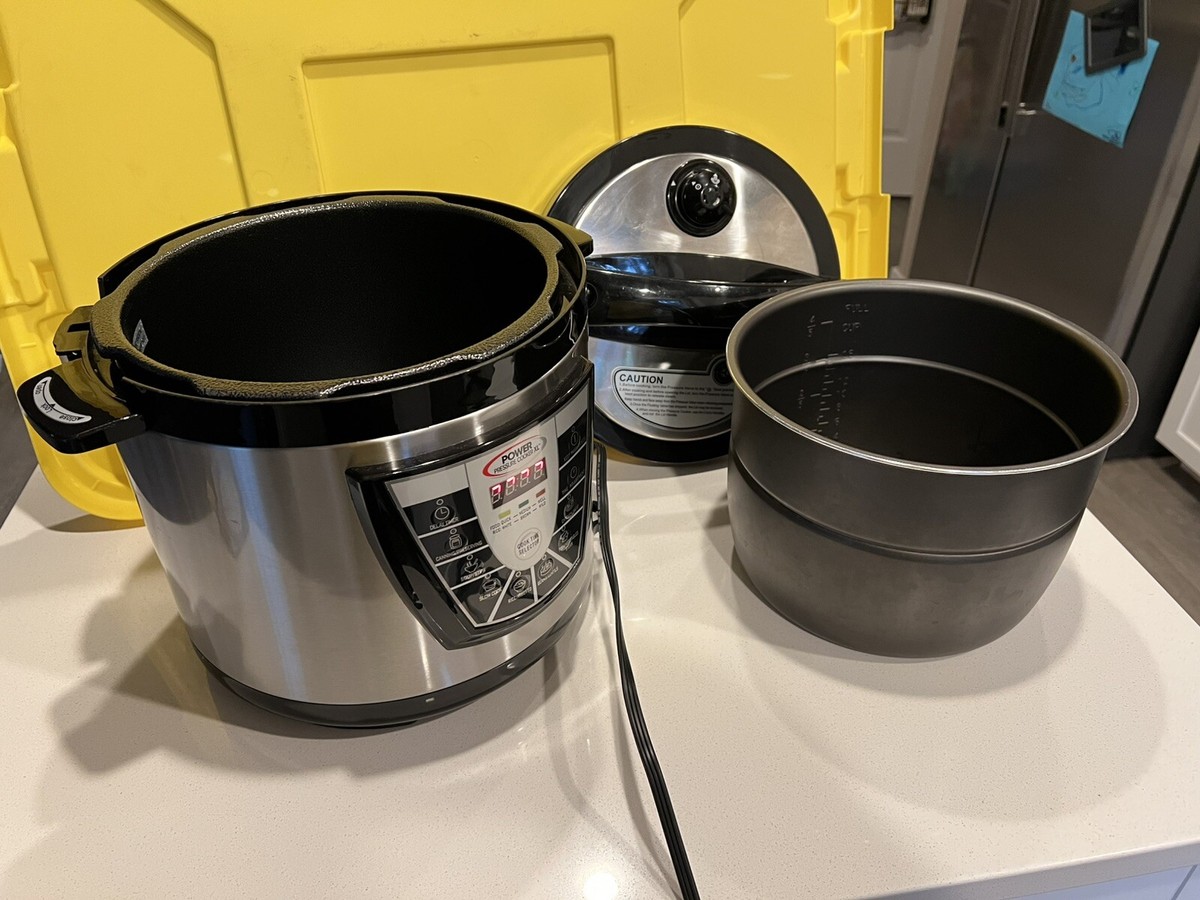Power Pressure Cooker XL Quart Silver Black PPC780 Tested Works Read