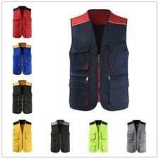 Work Vests Waistcoat Multi-pocket Construction Safety Clothing Road Traffic Tops
