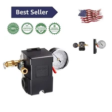 Versatile 26 Amp Pressure Switch for Air Compressor Control - Heavy-Duty Design