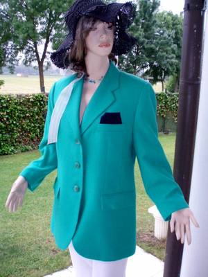 Fabiani Blazer grün m Einstecktuch waschbar Gr. 44 / 21 