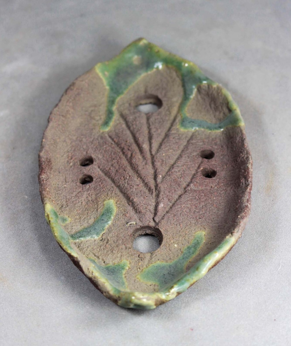 Tokoname Leaf-shape Bonsai Pot by Ryugaku, #114F7 : 157*85*H18mm