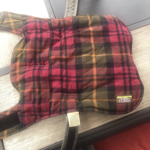 L.L. Bean Cavas gefütterte Hundejacke Baumwolle mittelgrün kariert Scheune Welpentasche - Bild 3 von 5
