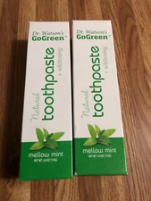 (2) Two Dr. Watson GoGreen Natural Toothpaste Whitening Mellow Mint 4.0 oz New