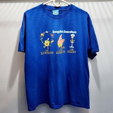 Spongebob squarepants Vintage 2001 Shirt Blue USA Made Squidward Patrick Size XL