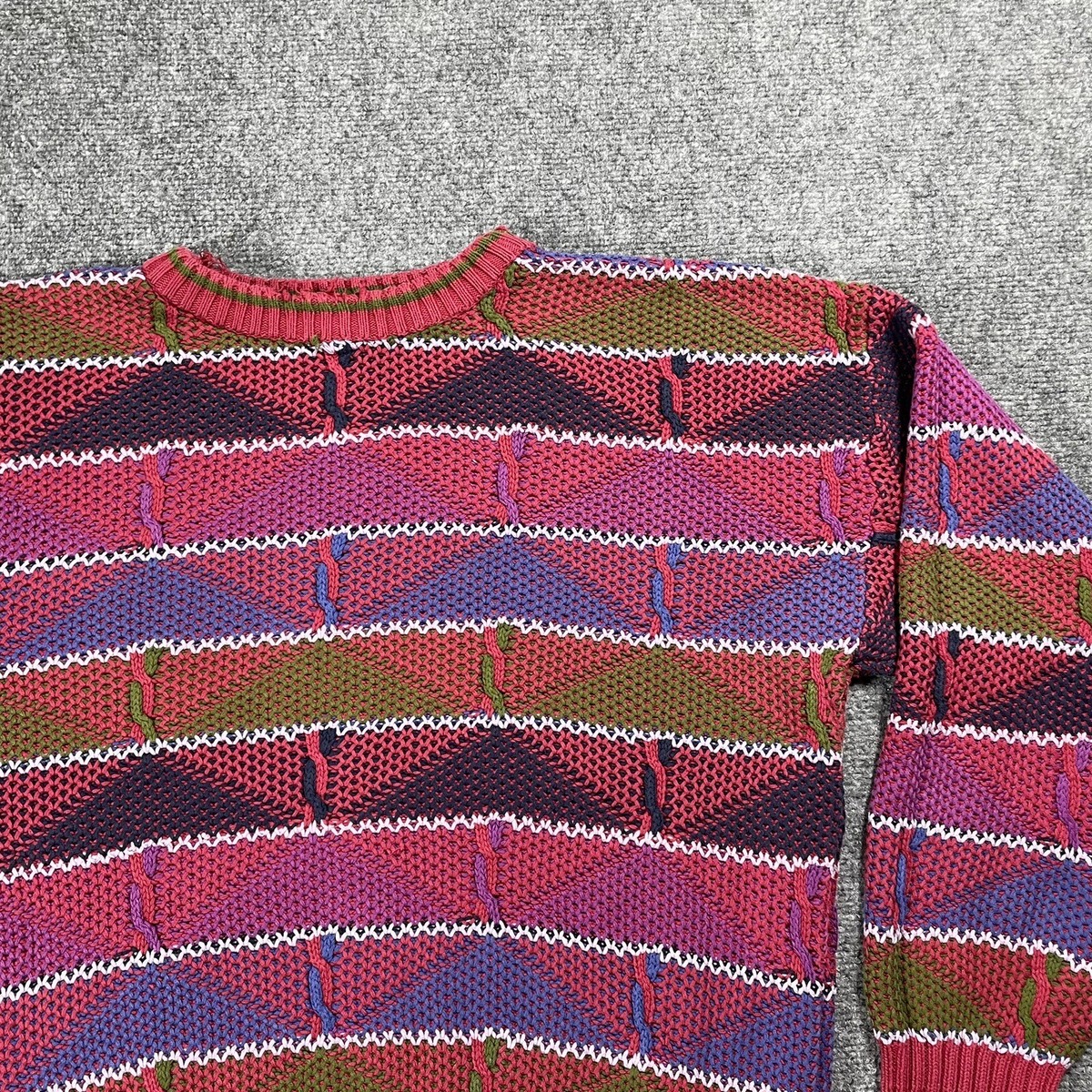 Colours by Alexander Julian Sweater Cable Knit Coogi Style Vintage