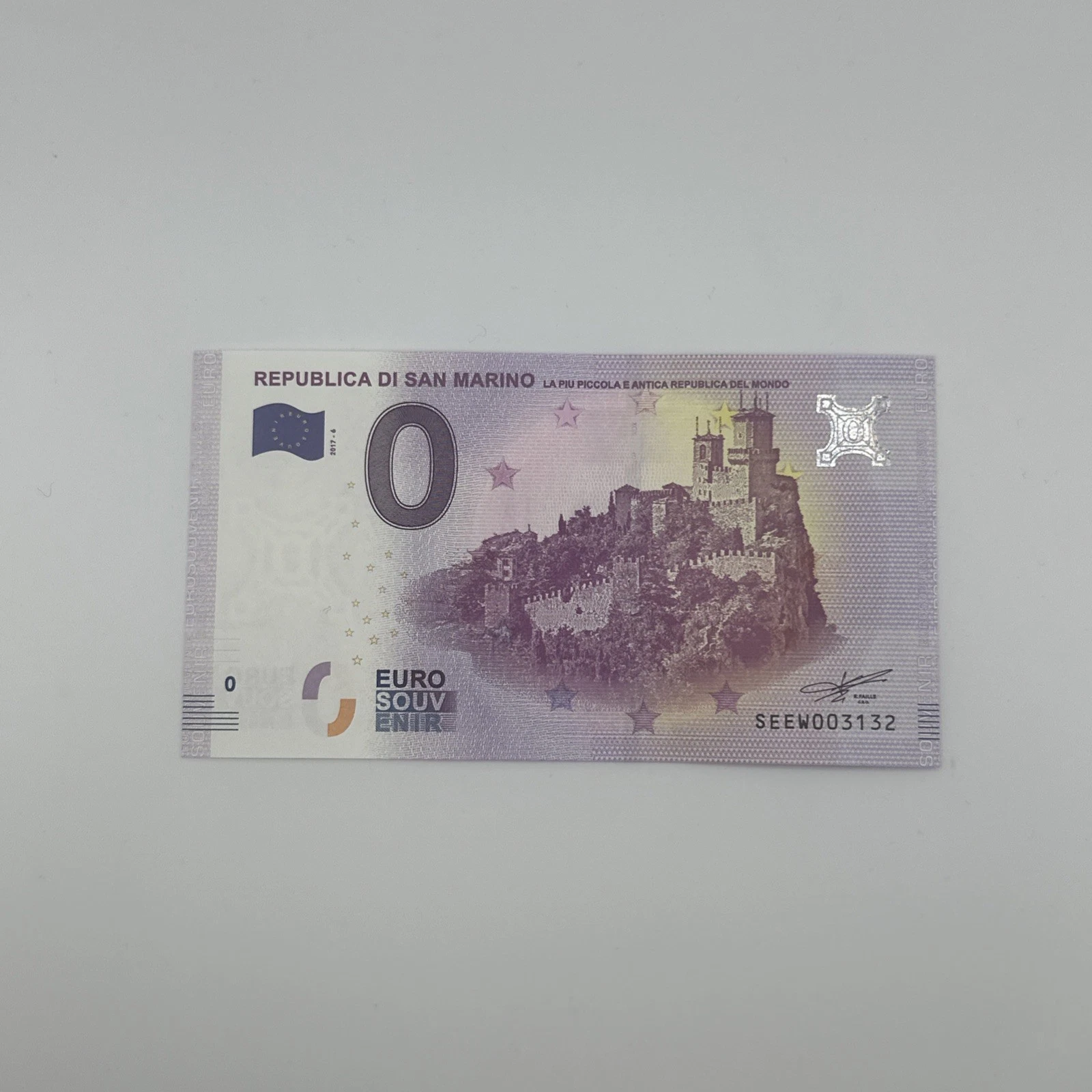 Billet Zéro 0 € Euro Touristique / Souvenir 2017-6