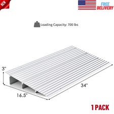 3" Rise Aluminum Entry Door Threshold Ramp, Non-Slip for Wheelchairs, Rollators