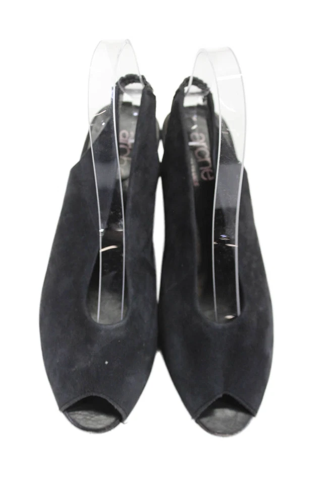 Tacones Arche para mujer con textura punta abierta con cordones negros talla 37 EUR Foto 2 de 4