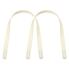 Leather Bag Handle, 2Pcs 23.6" l 1/16" W Leather Purse Strap, Beige