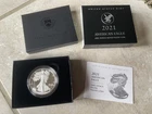 2021-W 1oz Proof Silver Eagle Type 2 in Mint packaging with OGP