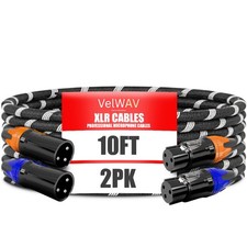 VelWav XLR Mic Cables Pro 3-Pin Male to Female Balanced Audio