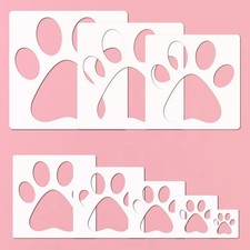 8 Pcs Dog Paw Stencils Reusable Templates for Painting DIY Crafts Arts