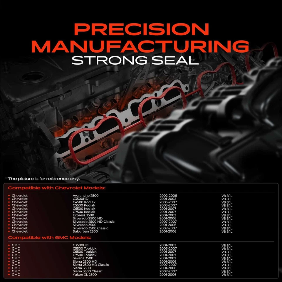 Juego de juntas de colector de admisión de motor para Chevy Silverado 2500 HD GMC Sierra 2500 HD Foto 2 de 4