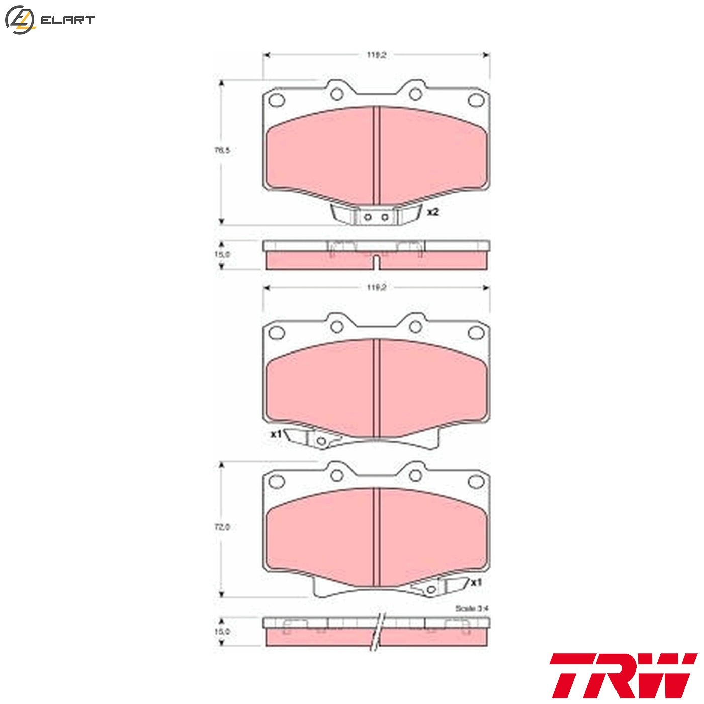 BRAKE PAD SET DISC BRAKE GDB3383 FOR TOYOTA SW4/SUV SURF/HILUX 1KZ-TE/T 3.0L