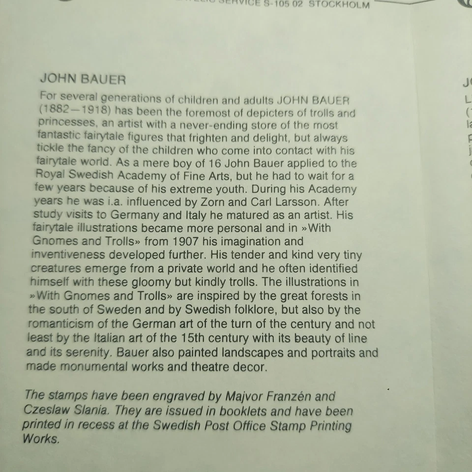 Swedish Jon Koping FDC 16-2- 1982. With Envelope and Booklet. Mint - Image 2 of 4