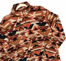 Eddie Bauer Aztec Southwestern Quest Fleece Jacket 1/4 Zip Long Sleeve Men s M