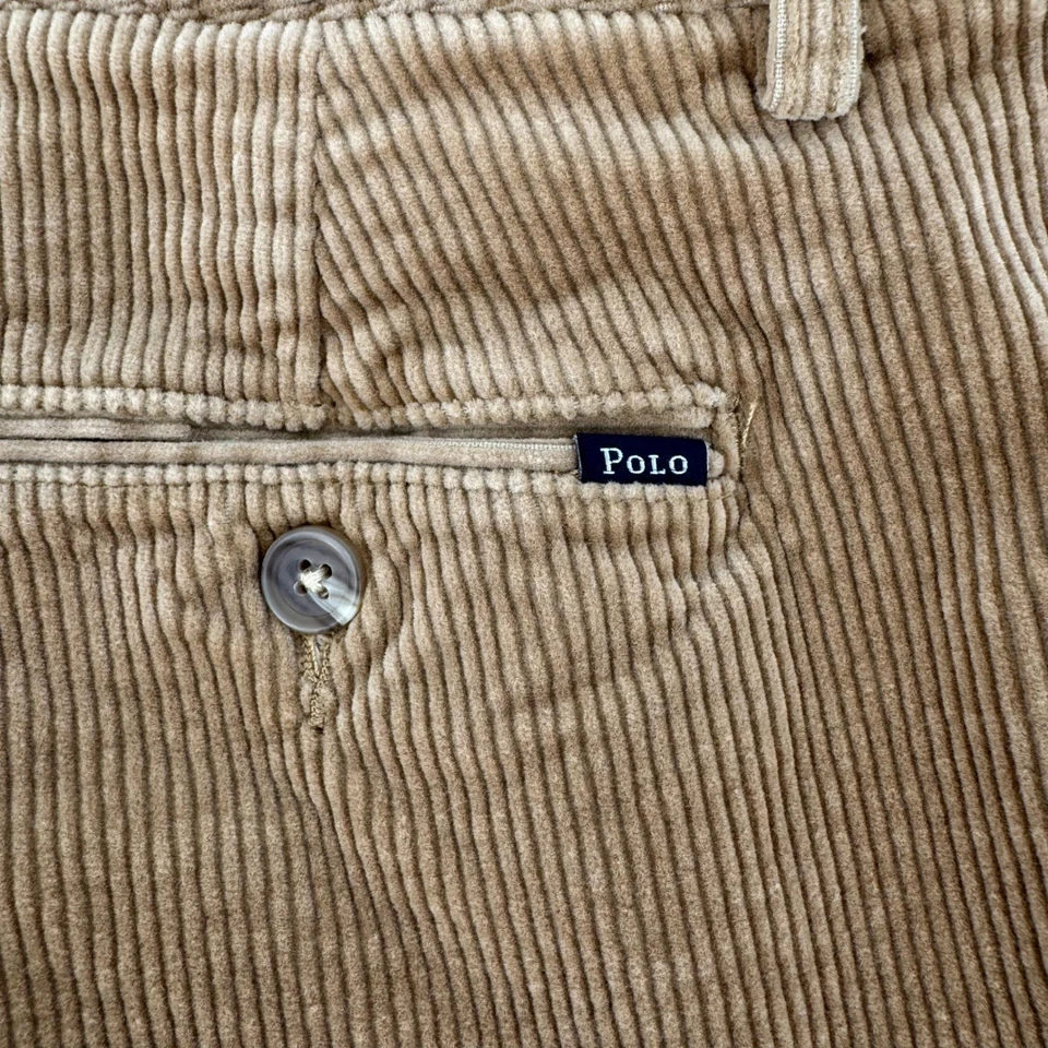 Pantalones de pana Polo Ralph Lauren para niños talla 14 marrón tostado ancho ballena calce clásico Foto 2 de 4