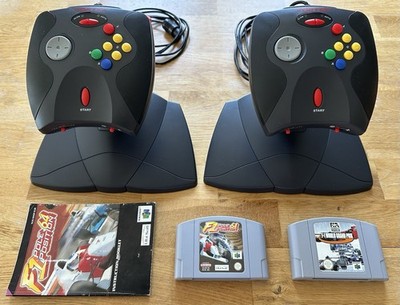 2x Nintendo 64 Lenkrad- / Flightstick-Controller Vortex Interact SV-382 + Spiele