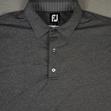 FJ FootJoy Polo Shirt Mens Size Large Gray Golf Casual Short Sleeve