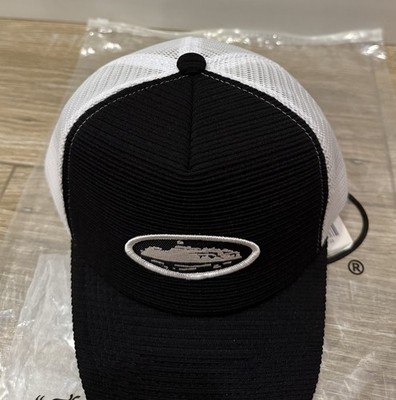 Corteiz Short Peak Ace Trucker Cap Black White Embroidered Logo