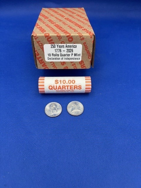 10 Roll set Mint 2026 Declaration of Independence Quarters P - Free ...