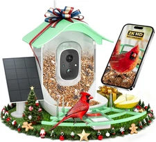 Smart Bird Feeder with Camera, 2K HD AI Identify Birds Species, Bir D Watching C