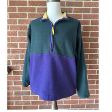 Vintage GAP Arctic Light Fleece Men's Colorblock Collared 1/4 Zip Pullover, XL