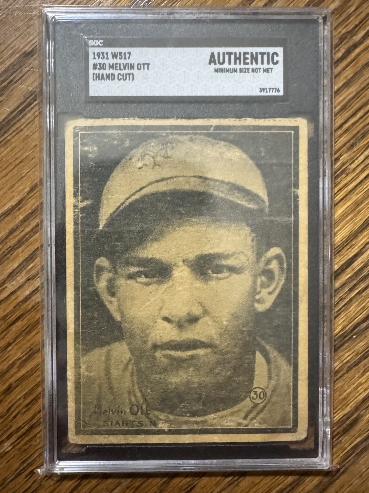 1931 W517 baseball #30 Mel (Melvin) Ott New York Giants SGC A - Authentic