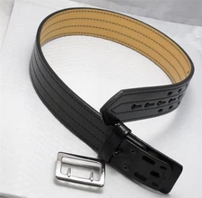 B49-FL4R Size 32" Sam Browne 2.25" Wide Police Duty Belt EZ Slide Chromed Buckle