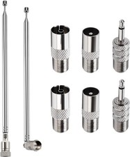 2 PCS 100cm 7-Section Telescopic DAB Radio Aerial Antenna, FM Aerial Indoor Ante