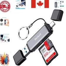 Rugged Aluminum USB C Card Reader - High-Speed Dual Card Access for All Devices