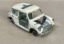DINKY MINI COOPER S POLICE CAR #250 - EMPTY BODY SHELL WITH AXLES & TURNED HUBS