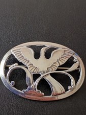 Georg Jensen Danish Brooch 238 Stg Silver Bird Of Paradise Denmark stamped.