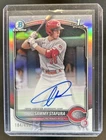 2025 Bowman Sammy Stafura Chrome Auto Refractor 1st Prospect #/499 Reds